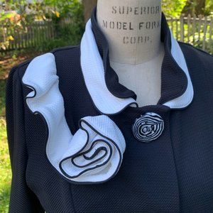 💗 HOST PICK 💗    Joseph Ribkoff Black Jacket with White Neck Flower